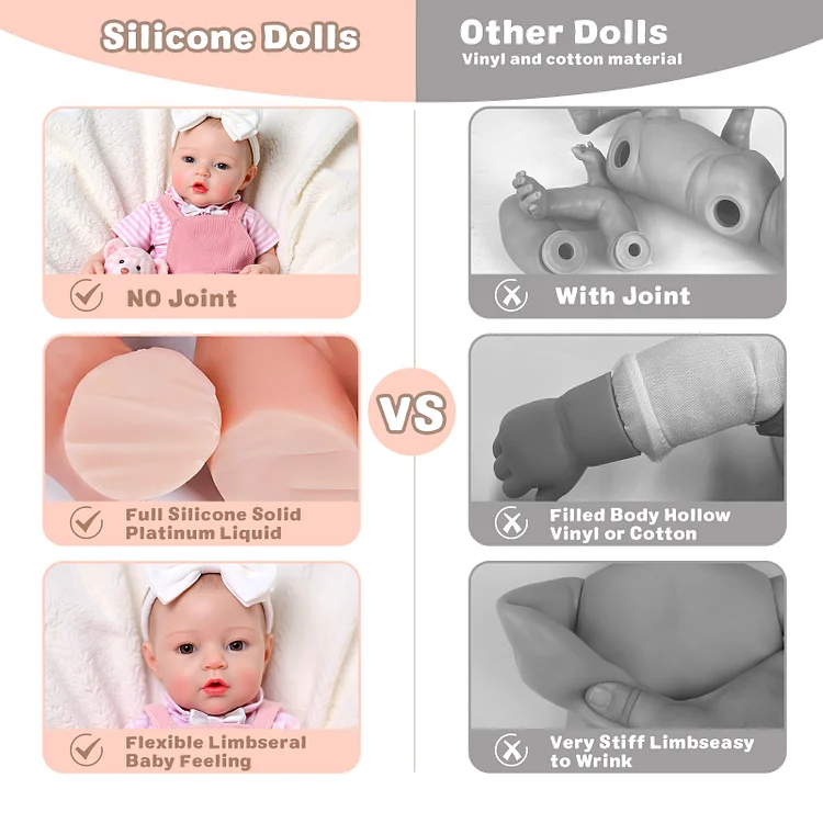 Nysouth 12"/16" Realistic Silicone Quiet Baby Little Infant Girl - Image 9