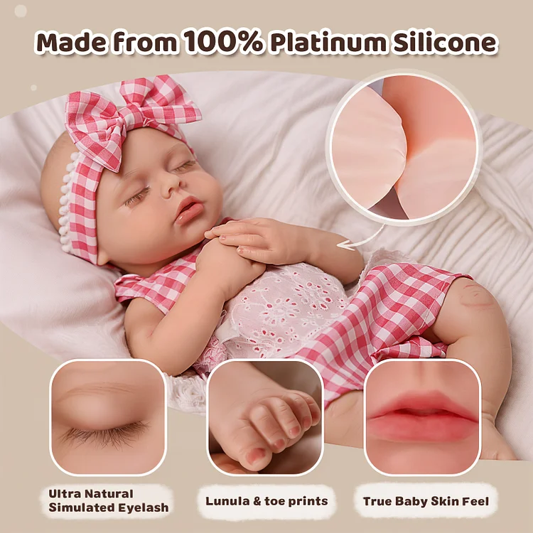 Lucy 12”/16'' Realistic Silicone Sleeping Baby Little Infant Girl Physical and Mental Accompaniment - Image 8