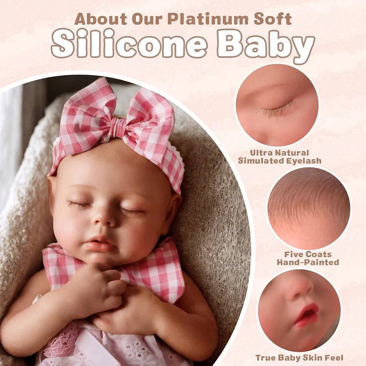 Lucy 12”/16'' Realistic Silicone Sleeping Baby Little Infant Girl Physical and Mental Accompaniment - Image 2