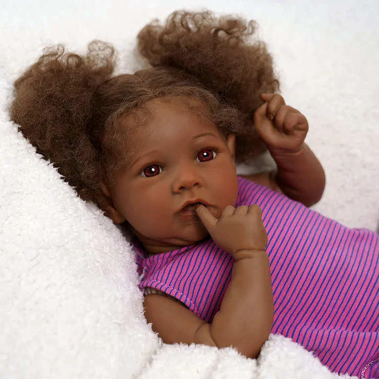 Quiet Reborn Baby Saria 20'' African American Older Girl - Image 2