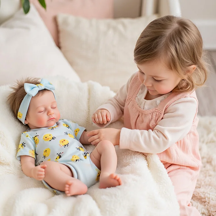Liors 12"/16" Realistic Silicone Sleeping Baby Little Infant Girl Best Gift for Kids - Image 5
