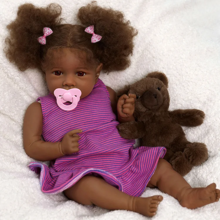 Quiet Reborn Baby Saria 20'' African American Older Girl