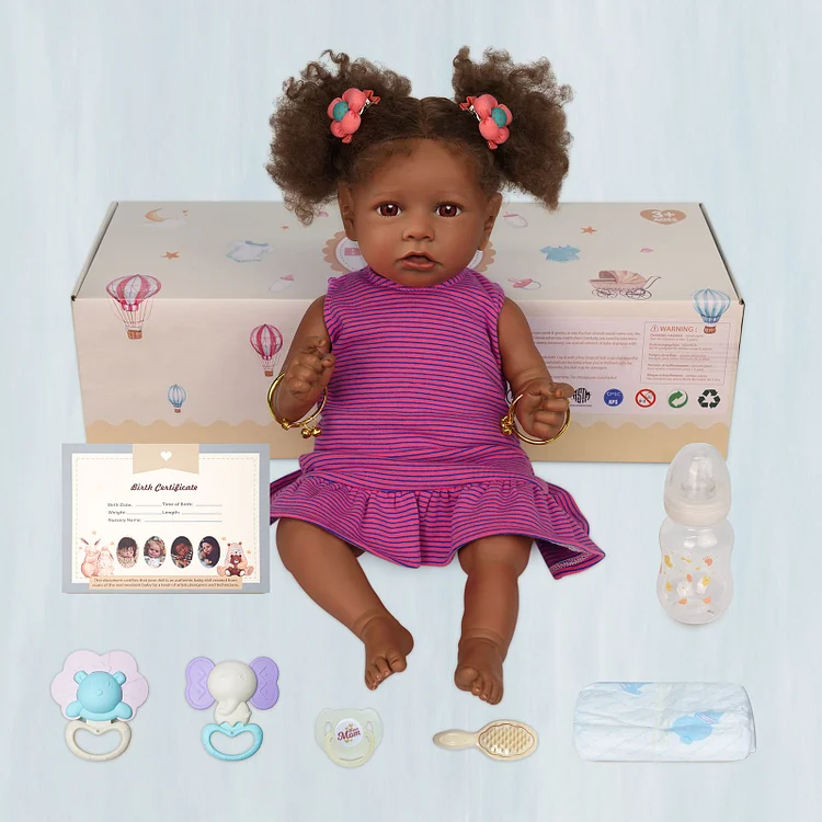 Quiet Reborn Baby Saria 20'' African American Older Girl - Image 7