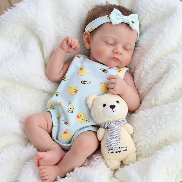Liors 12"/16" Realistic Silicone Sleeping Baby Little Infant Girl Best Gift for Kids - Image 8