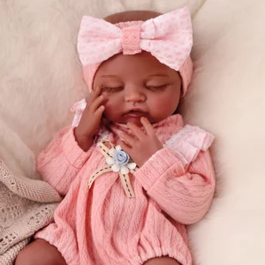 Nancy 12"/16'' Realistic Silicone Sleeping Baby African American Little Infant Girl