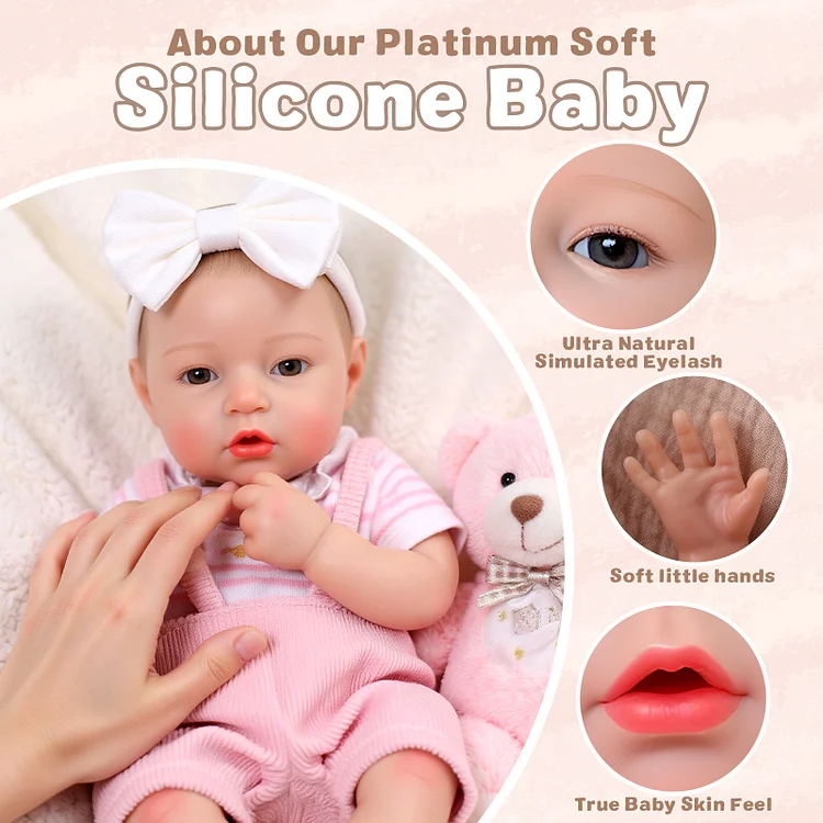 Nysouth 12"/16" Realistic Silicone Quiet Baby Little Infant Girl - Image 8