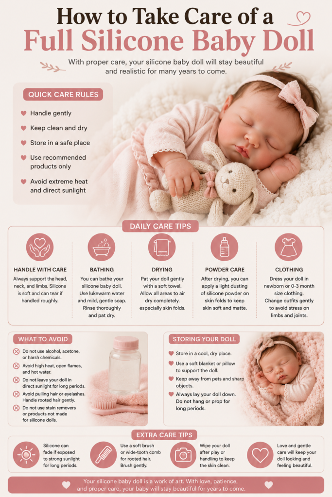how to Take Care of a Full Silicone Baby Doll
